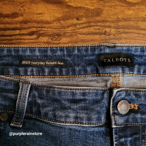 Talbots Jeans 18 WP Everyday Relaxed High Rise Medium Dark Wash Stretch Denim - Picture 3 of 10